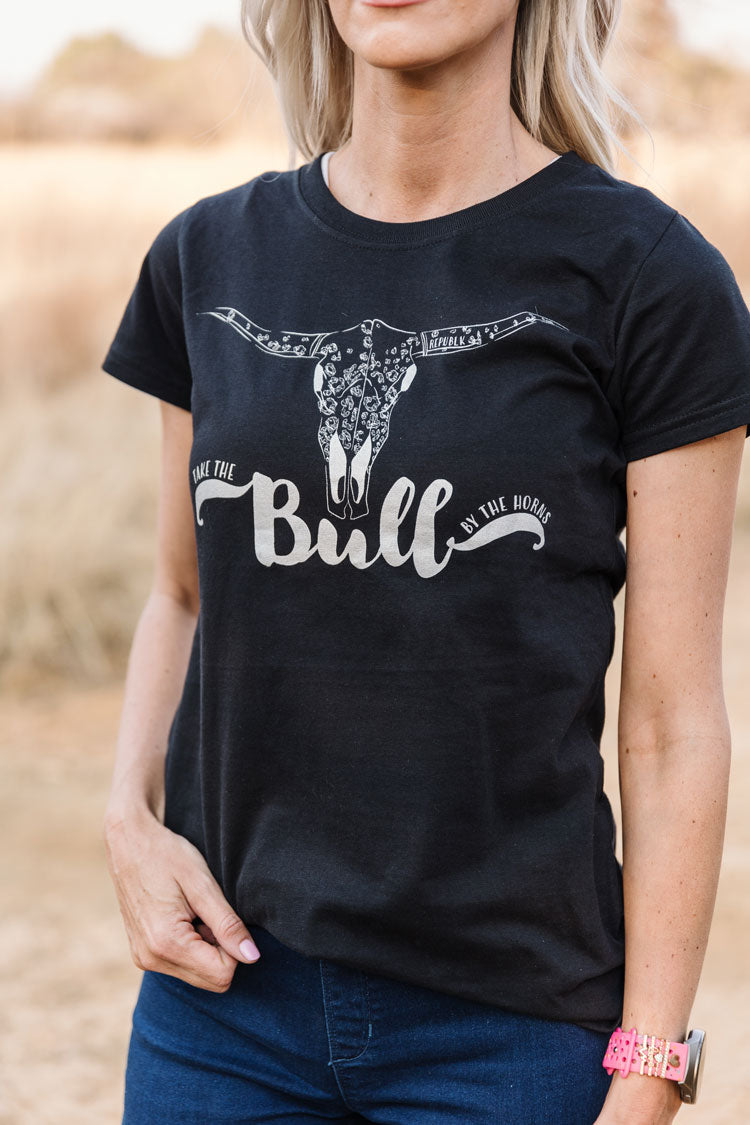 Take The Bull By The Horns T-hemp - Silver